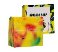 Jabón de aguacate, barra de jabón natural de aguacate hecho a mano, limpiador facial, barra de jabón de baño nutritiva para manos, cuerpo, cara, cabello, elimina la suciedad y el exceso de aceite, 200