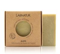 Jabón de Alepo Natural 20% Laurel - Artesanal y Vegano - Labnatur | Con Aceite de Laurel y Oliva - Hidratante y Nutritivo - Elimina Impurezas - Sin Aceite de Palma - Hecho en España - 80 g