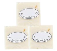 Jabón de arroz 3pcs, 65 g de limpieza de jabón de exfoliante hidratante anti-mite para mujeres no irritantes de arroz natural no irritante