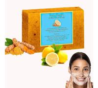 Jabon de azufre, Jabón Cúrcuma Facial, Jabón de Cúrcuma para la Cara, Aroma Agradable, Soap con Gránulos de Turmeric Natural, Pastillas de Soap para Acne Espalda (1)