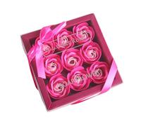Jabón de baño perfumado floral, pétalos de rosa, 9 piezas de jabón de rosas y plantas de aceite esencial, juego de jabón de rosas con forma de pétalos para regalos para mujeres, adolescentes, niñas