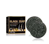 Jabón de brillo gris, champú contra canas, barra inversa de pelo gris espartano, para cubrir el cabello gris, brillo gris, barra de champú de carbón para cabello (2 unidades)