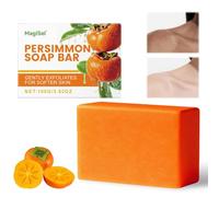 Jabón de caqui, Jabón Natural de Caqui para hombres y mujeres, Limpia suavemente el cuerpo, Nutre la piel con hidratación, 100g