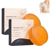 Jabón de caqui para personas mayores, pastilla de limpieza natural hecha a mano, elimina olores persistentes, fórmula hidratante suave, para hombres y mujeres（2Pcs）