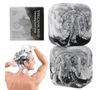 Jabón de carbón vegetal de 100 g limpiador facial de arcilla volcánica para el acné ingredientes naturales jabón negro barra limpiadora de carbón vegetal control de grasa hidratante