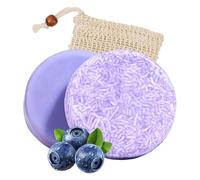 Jabón de champú, 2 piezas de champú de arándano, champú sólido y acondicionador de arándanos naturales, afrutado para hombre y mujer