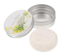 Jabón de Champú Sólido con Caja de Aluminio, Blanco Redondo | Material Sintético, Uso en Cabello y Cuero Cabelludo, para Gimnasio, Hogar y Baño de Invitados