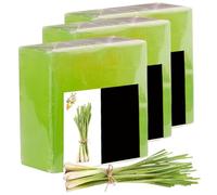 Jabón de citronela para humanos, 3 piezas 100 g de 100 g de naturaleza para humanos, la barra de hierba de limón de limón, el cuerpo y los elementos esenciales de la piel facial deben tener