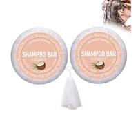 Jabón de coco para el cabello, jabón sólido y jabón suave para el cuidado del cabello brillante y cuero cabelludo sensible, barra de champú natural para lavado diario y viajes, 2 unidades