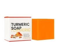 Jabón de cúrcuma de limpieza de extracto de jengibre suave natural, elimina rápidamente las bacterias, más suave, más suave, se utiliza para todos los tipos de piel (4, yellow)
