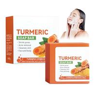 Jabón de Cúrcuma,Jabón de Cúrcuma Aclarador,Jabón Facial Cúrcuma,Turmeric Soap For Dark Spot,Jabón de Cúrcuma Contra Manchas,Jabón de Cúrcuma Sólida para Cara y Cuerpo,Limpieza profunda hidratante