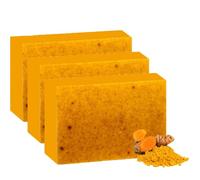 Jabón De Cúrcuma Nebuwell, Jabón De Cúrcuma Y Kójico, Fragancia De Jabón De Cúrcuma Y Kójico De Limón, Jabón De Cúrcuma Para Cara Y Cuerpo Para Todo Tipo De Pieles (3pcs)
