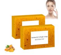 Jabón de Cúrcuma y Limón con Ácido Kójico, Barra de Jabón de Cúrcuma para Rostro y Cuerpo, Limpieza Profunda y Nutritiva (2 unidades)