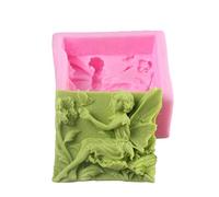 Jabón de hadas y flores molde - moldfun mariposa hada espíritu silicona molde para hecho a mano jabón, barra de bomba de baño, jabón, cera, cera, yeso de París, arcilla polimérica