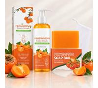 Jabón de Kaki, 2 unidades, gel de ducha de caqui, para pieles sensibles | Jabón de caqui para ancianos, para hombres y mujeres, set de piel sensible, aceite de oliva y coco