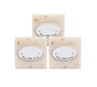 Jabón de leche de arroz tailandés hecho a mano, Jabon Aclarante De Arroz, Suave y no irritante, Se puede usar en la cara, el cuerpo y como desmaquillante，3 Pcs