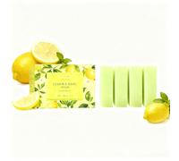 Jabón de limón con aceite esencial y manteca de karité, 100 g refrescante limpiador corporal para aclarar y minimizar los poros, alivio de la piel de pollo e hidratación profunda, barritas de limpieza