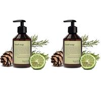 Jabón de manos Jean & Len Bergamota y Cedro, limpia las manos estresadas, apto para uso diario, jabón líquido en dispensador de bomba, refrescante fragancia cítrica, vegano, 250 ml (Paquete de 2)