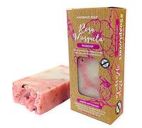 Jabón de Manos, Natural de Rosa Mosqueta, para Cuerpo, y Cara, Cicatrizante y Regenerador, Pastilla Sólida Ecológica y Artesanal, Vegano y Sin Aceite de Palma (100 g)