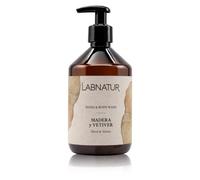 Jabón de Manos y Cuerpo - Madera y Vetiver - Natural y Vegano - Labnatur | Notas Amaderadas y Herbal - Limpia, Suaviza y Perfuma - Respeta el pH Natural de la Piel - Hecho en España - 500ml