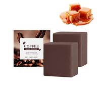 Jabón de manteca de karité de grano de café orgánico, barra para rostro y cuerpo, exfoliante, limpiador hidratante con aceite de coco, brillo natural, suave para todo tipo de piel, para cuerpo, (2