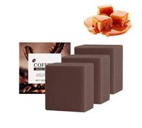 Jabón de manteca de karité de grano de café orgánico, barra para rostro y cuerpo, exfoliante, limpiador hidratante con aceite de coco, brillo natural, suave para todo tipo de piel, para cuerpo, (3