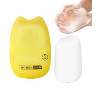 Jabón de papel portátil, 50 unidades de jabón de campamento, jabón de viaje para interiores, exteriores, viajes, camping, senderismo, jabones de jabón, copos de jabón Qumiuu