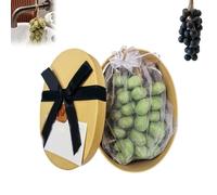 Jabón de racimo de uvas en cuerda: jabón artesanal con forma de uva y aroma a frutas y jazmín, para manos y cuerpo. Decoración única para el baño y regalo para mujeres o para ocasiones (Verde)