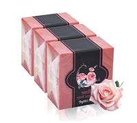 Jabón de rosas hecho a mano, 100 g de esencia natural de rosa, jabón exfoliante, blanqueador para la piel, contra manchas de la piel, para el cuidado diario de la piel, el cabello, el cuerpo y la cara