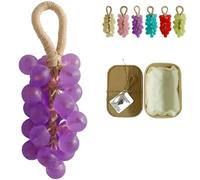 Jabón de uva de cristal original hecho a mano y personalizado. Jabón limpiador suave, hidratante y con aceites esenciales. Barras de jabón decorativas for lavabo.(Purple(Lavender scent))