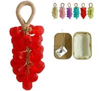 Jabón de uva de cristal original hecho a mano y personalizado. Jabón limpiador suave, hidratante y con aceites esenciales. Barras de jabón decorativas for lavabo.(Red(Rose scent))