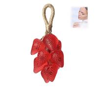 Jabón de uva de cristal portátil, lavado, aceite esencial afrutado, se puede colgar jabón de fresa en la cuerda (rojo)