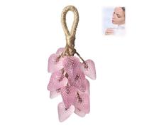 Jabón de uva de cristal portátil, lavado, aceite esencial afrutado, se puede colgar jabón de fresa en la cuerda (púrpura)