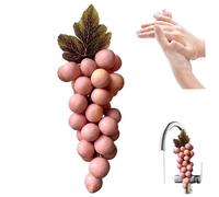 Jabón de uva en una cuerda, barra de jabón de uva hecha a mano, jabones de ducha de mano y ducha de cuerpo de fresa colgantes para hombres y mujeres