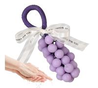 Jabón de uva en una cuerda, jabón aromático decorativo hecho a mano, 10 x 20 x 8 cm, diseño de racimo de uvas en aromas lavanda, rosa, verde, azul, barra de limpieza hidratante refrescante para baño y