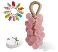 Jabón De Uva En Una Cuerda, Jabón De Uva De Cristal Hecho A Mano, Limpieza Suave, Hidratante para Lavarse Las Manos Y El Baño, Baño Decorativo(Pink1)