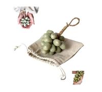Jabón de Uva - Forma de Fruta, Ingredientes Naturales, Hidratante, Cuidado de la Piel, Decoración, Regalo Creativo, Recuerdo - con Bolsa de Lino (15, Uvas verdes)