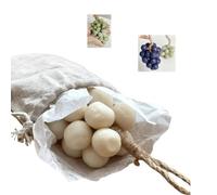 Jabón de Uva - Forma de Fruta, Ingredientes Naturales, Hidratante, Cuidado de la Piel, Decoración, Regalo Creativo, Recuerdo - con Bolsa de Lino(15, Uvas blancas)