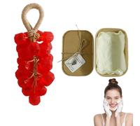Jabón de uva, jabón de uva con cuerda, uvas decorativas de cristal hechas a mano for purificar el aire, fragancia duradera, limpieza suave, for hombres y mujeres(Rose-1)