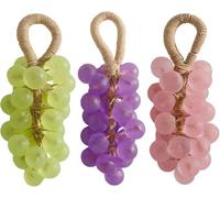 Jabón de uva, jabón de uva hecho a mano en cuerda, jabón decorativo y perfumado para baño y aire fresco, jabón natural con aroma refrescante, fragancia duradera, decoración navideña para colgar (D#)