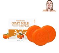 Jabón Desodorante Artesanal De Caqui, Jabón De Leche De Cabra Y Caqui, Limpieza Desodorante Natural, Control Del Olor Corporal, Pastilla De Baño Con Acción Limpiadora Profunda E Hidratante (3pcs)