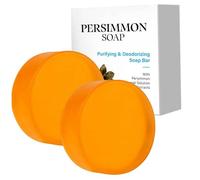 Jabón desodorante japonés de caqui, paquete de 2, 100 g cada uno, jabón de olor corporal con extracto de caqui, manteca de karité y aceite de, barra limpiadora suave