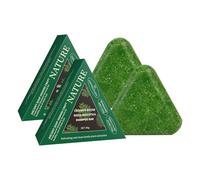 Jabón en barra de champú, nutritivo y de limpieza profunda triangular, barra de champú Nature Arborvitae Leaves Usman Grass para fortalecer, espesar y dar volumen