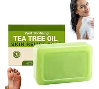 Jabón En Barra Relief, Jabón Con Aceite De Árbol De Té, Rutina Natural A Base De Hierbas Para Los Pies, Hidratante, Suave Para El Rostro Y El Cuerpo, Para Hombres Y Mujeres (1pcs)