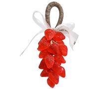 Jabón en una cuerda - Jabón de barra decorativo transparente para baño, jabones de manos realistas en forma de fruta, rojo - en una cuerda