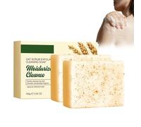 Jabón Exfoliante De Avena Con Ingredientes Naturales Y Orgánicos - 2 Unidades, Limpieza Profunda E Hidratación, Hombre Y Mujer, Barra Exfoliante Suave Con Avena Y Plantas Para Una Piel Radiante
