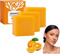 Jabón exfoliante de naranja: jabón natural de limpieza profunda para rostro y cuerpo, exfoliante facial suave con cáscara de naranja, exfoliante corporal hidratante para hombres y mujeres, 100 g (3