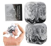 Jabón facial para el acné, 2 unidades de jabón de carbón, 3.53 oz de arcilla volcánica para el rostro para acné, ingredientes naturales, barra de carbón negro, control de aceite, Mostuizer para ho