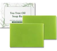 Jabón Facial y Corporal con Aceite de Árbol de Té: Exfoliante, Calmante e Hidratante. Controla la Grasa, Desodoriza, Purifica y Deja la Piel Fresca, Saludable y Nutrida con Delicadeza.