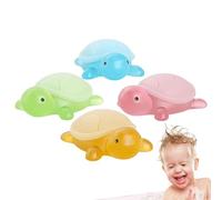 Jabón hecho a mano para niños, jabón para lavarse las manos, 4 jabones creativos y lindos en forma de tortuga, accesorios de baño fáciles, lavado hidratante para el hogar, en el baño, niños